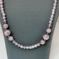 14k Gold Amethyst Necklace Lavender Beaded 35" Statement Purple Lilac Vintage