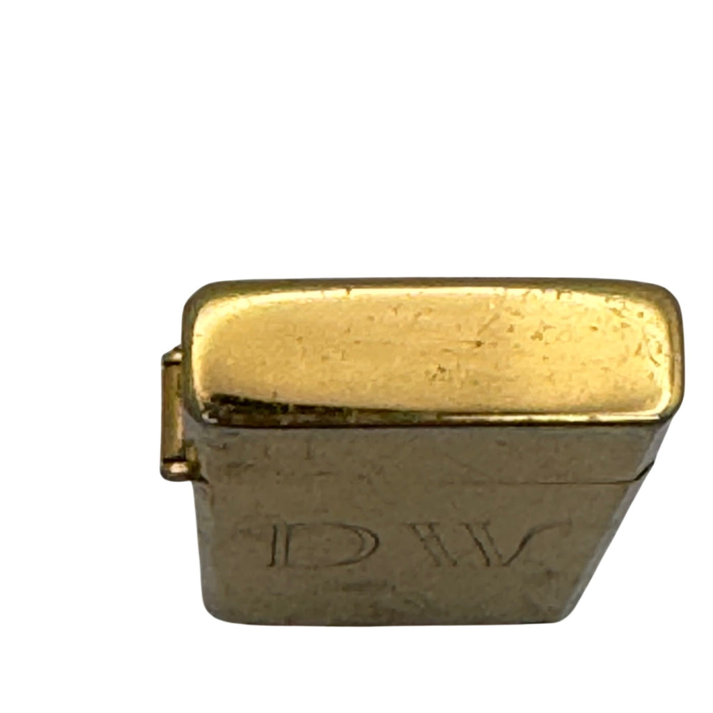 Vintage Rexlite Slim Gold Tone Lighter DW Monogrammed Made In Japan 2.75"