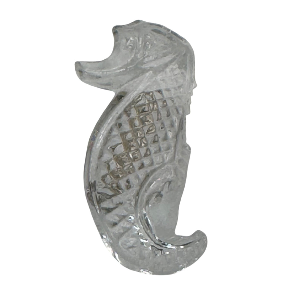 Vintage Waterford Clear Crystal Seahorse Pin Brooch Textured Details 2" Nautical