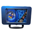 Mickey Mouse Alarm Clock & Wrist Watch Set~in Lunch Box Style Case Blue READ
