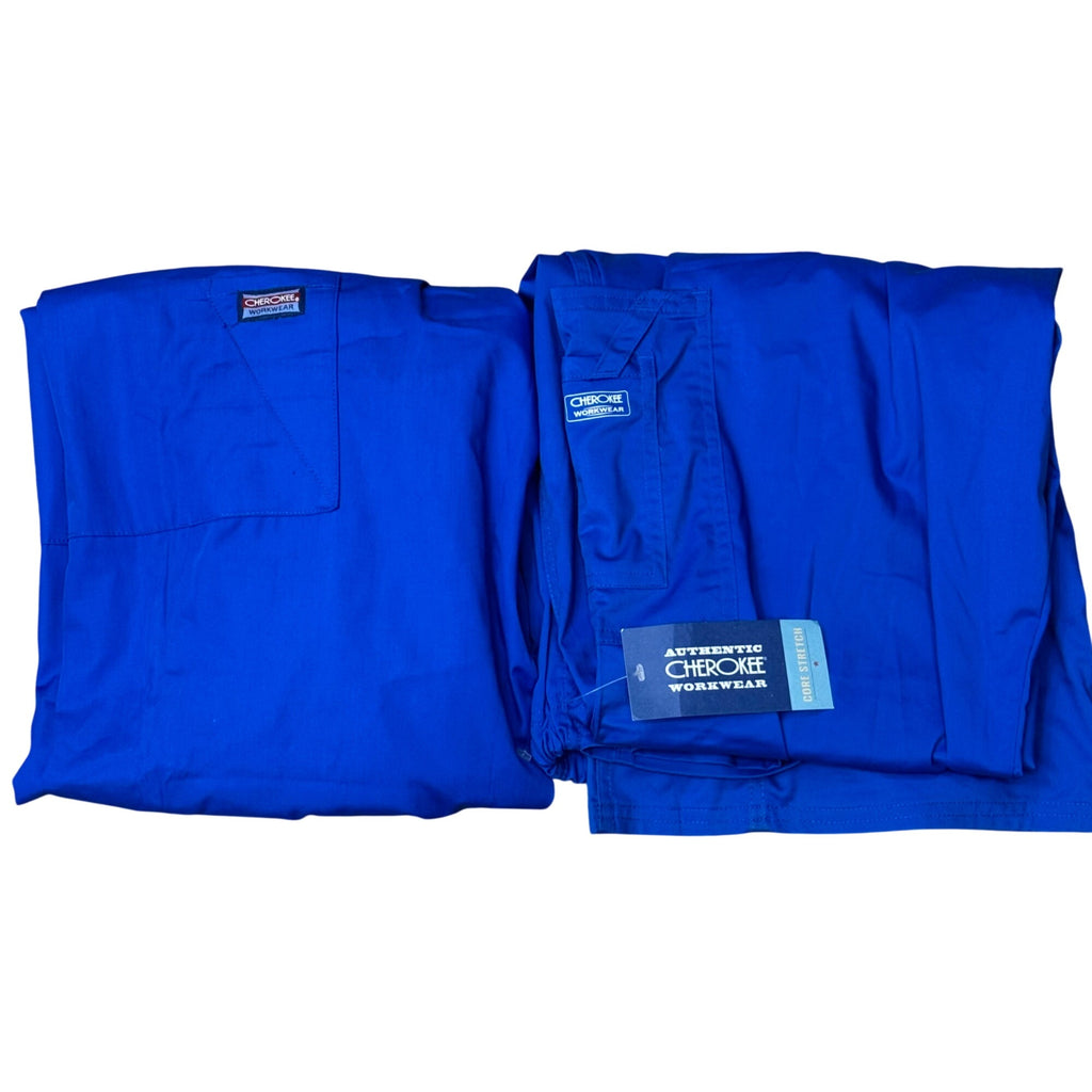 Cherokee Authentic Workwear Drawstring Scrub Pants L Tall Royal Blue Lot 2
