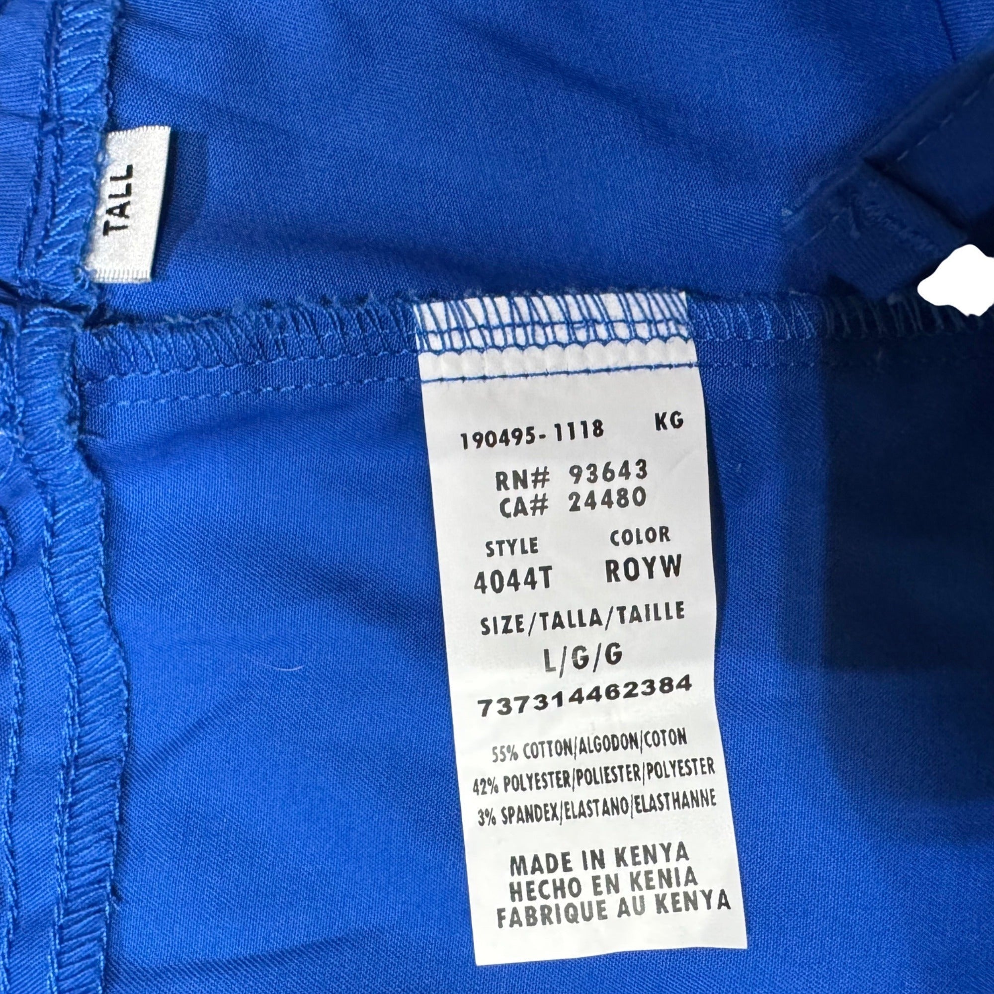 Cherokee Authentic Workwear Drawstring Scrub Pants L Tall Royal Blue Lot 2