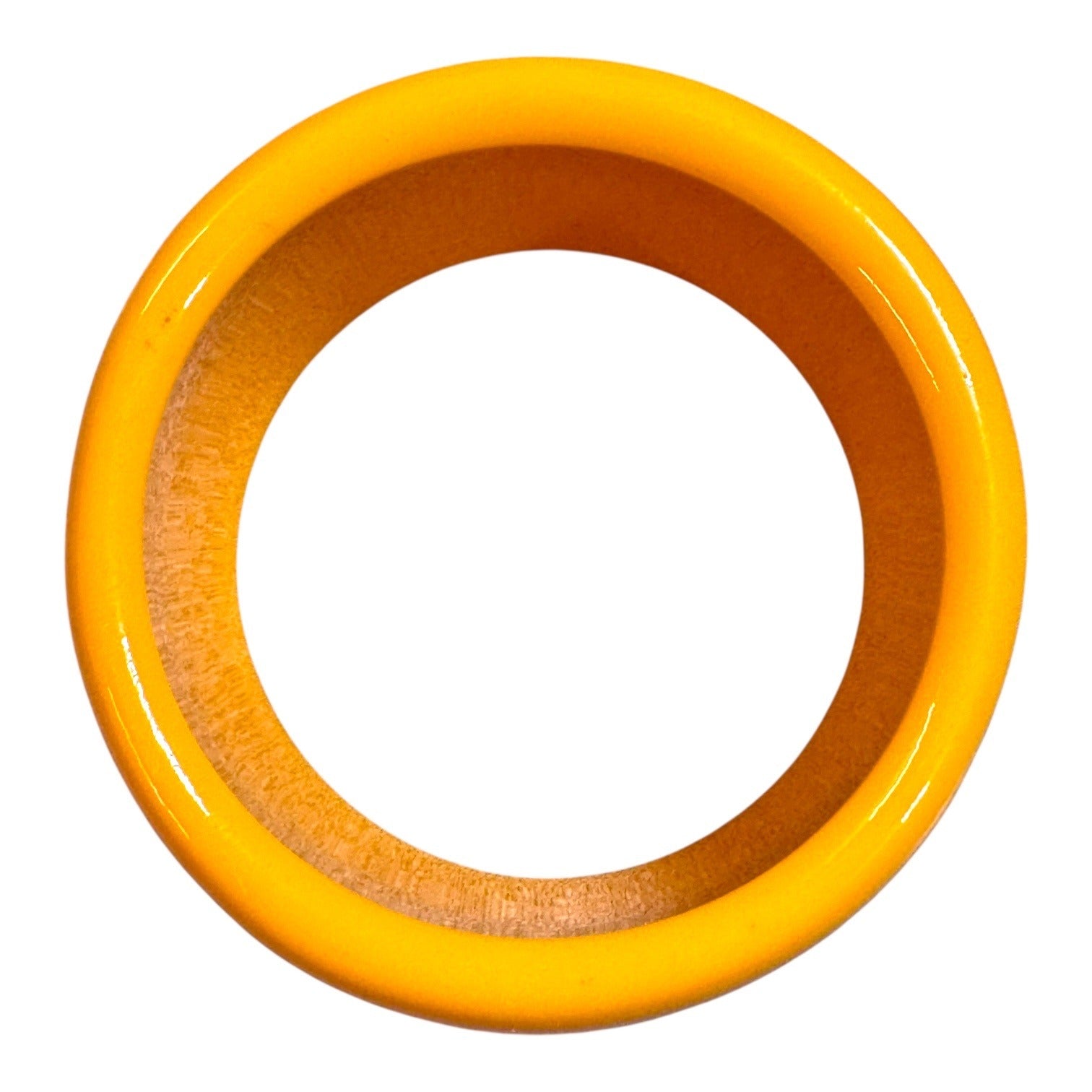 Vintage Wide Yellow Lucite Butterscotch Bangle Bracelet Retro Chunky Design 105g