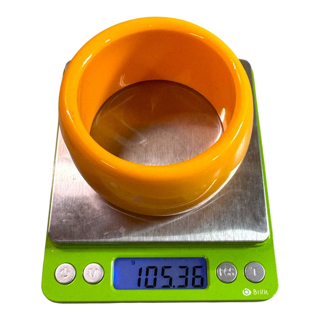 Vintage Wide Yellow Lucite Butterscotch Bangle Bracelet Retro Chunky Design 105g
