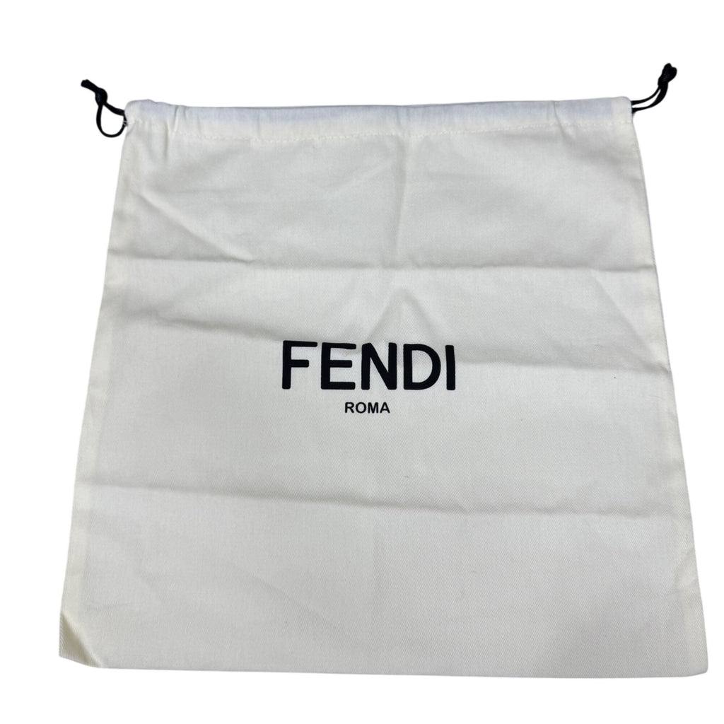 Fendi Roma White Cotton Drawstring Dust Bag 13x14 Storage Pouch Luxury Authentic