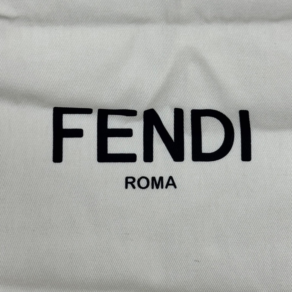 Fendi Roma White Cotton Drawstring Dust Bag 13x14 Storage Pouch Luxury Authentic