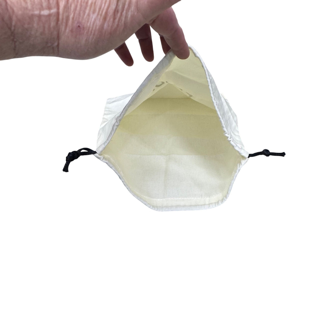 Fendi Roma White Cotton Drawstring Dust Bag 13x14 Storage Pouch Luxury Authentic