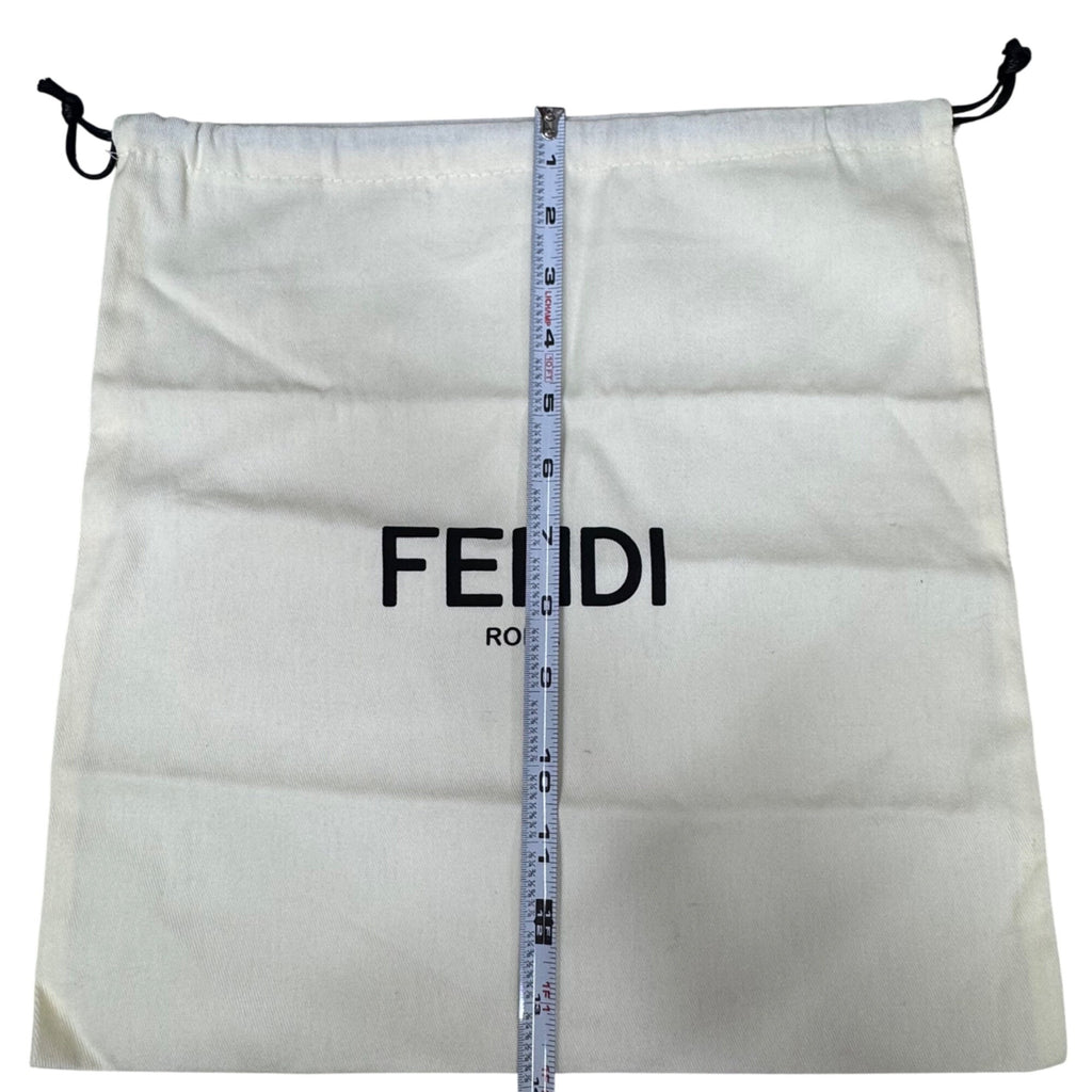 Fendi Roma White Cotton Drawstring Dust Bag 13x14 Storage Pouch Luxury Authentic