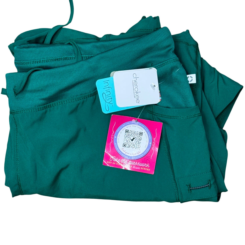 Cherokee Infinity Petite Womens Scrub Pants 2XL Teal Green NEW with Tags Plus