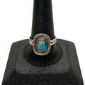 Vintage Navajo Southwest Sterling Silver Turquoise Oval Ring Size 10 Old Pawn