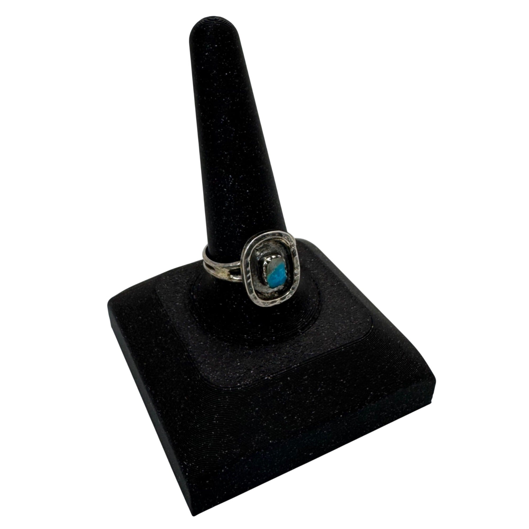 Vintage Navajo Southwest Sterling Silver Turquoise Oval Ring Size 10 Old Pawn
