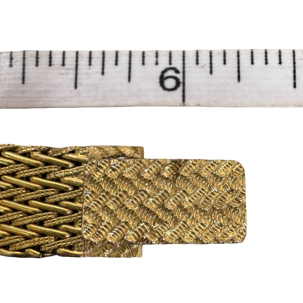 Vintage Croton Swiss Quartz Womens Gold Tone Watch Rhinestones & Woven Band READ