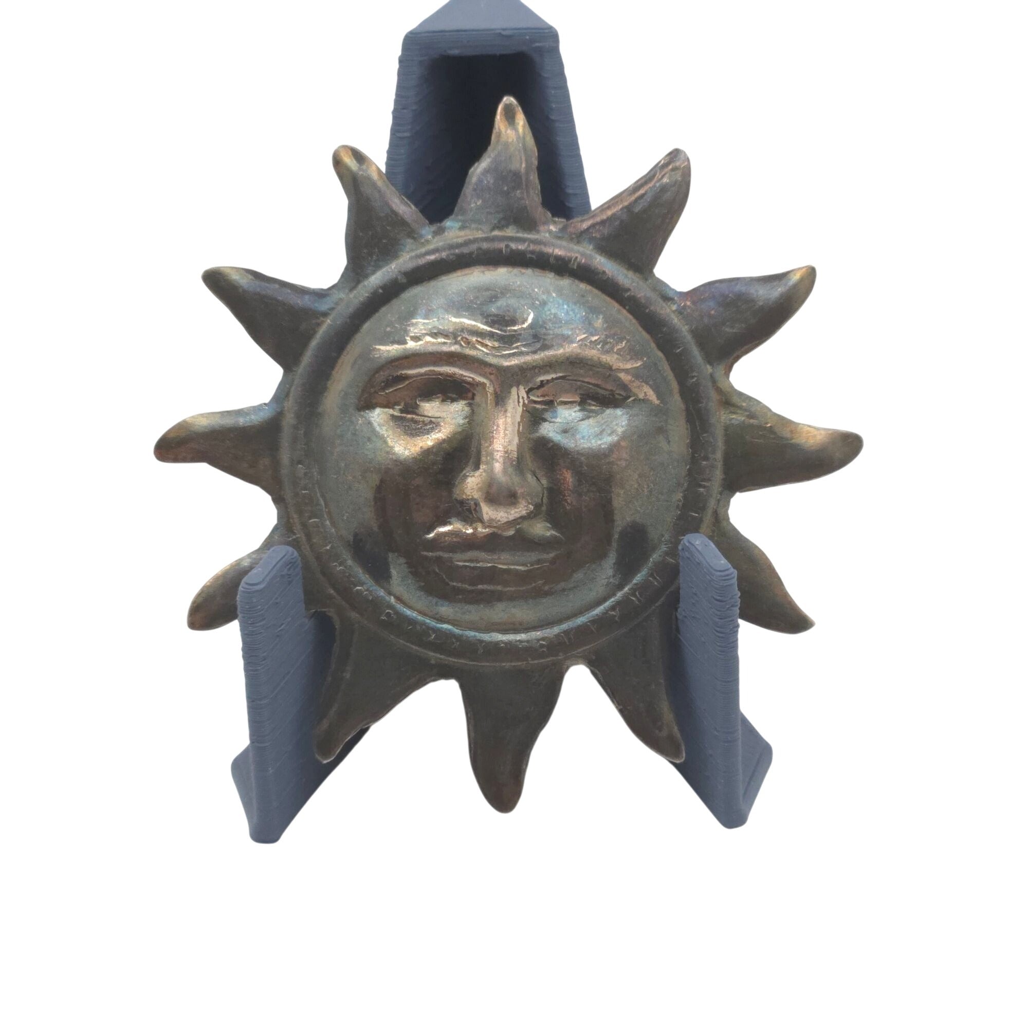 Vintage Taxco 925 Mexican Sterling Silver Sun Moon Face Smiling Pin Brooch 2.25"