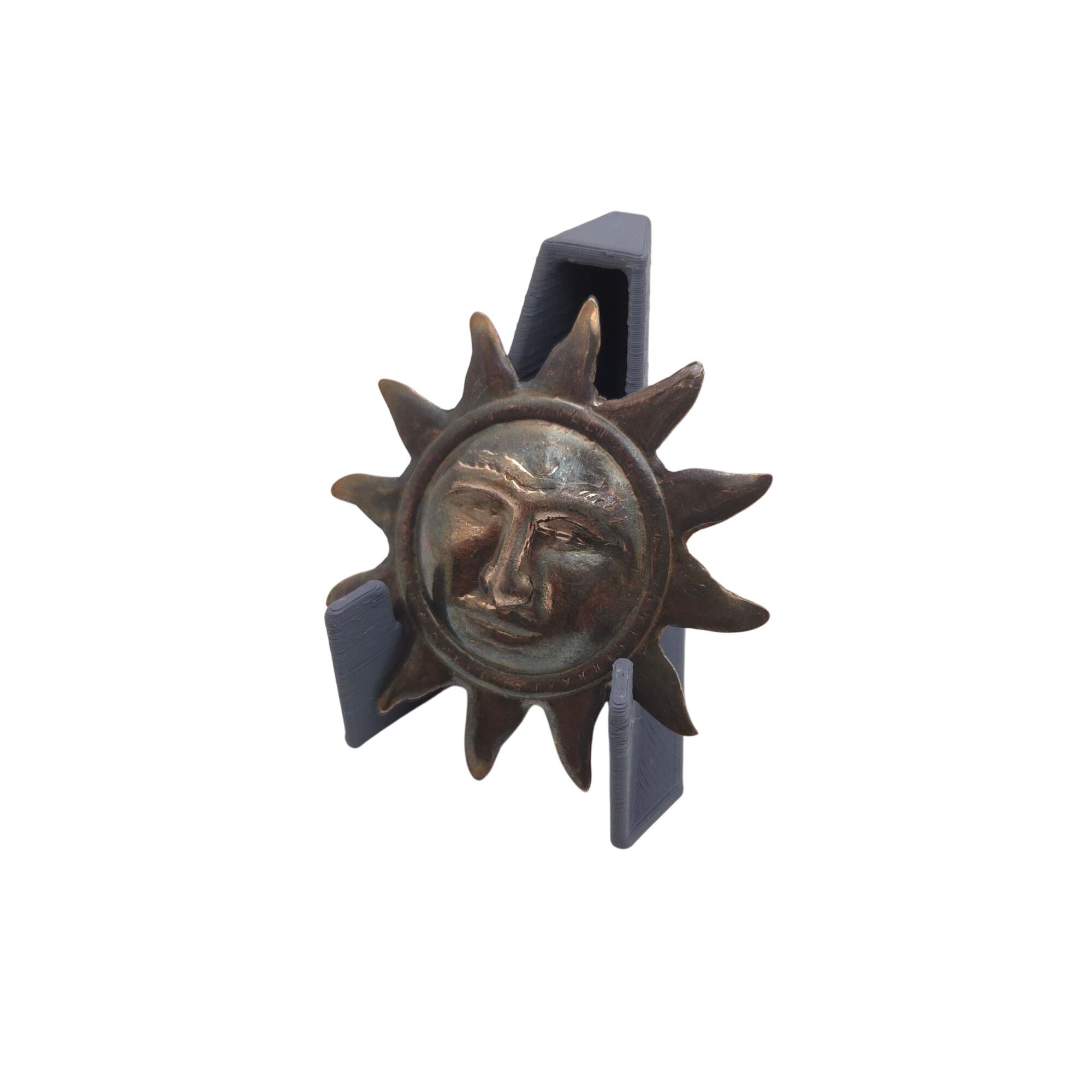 Vintage Taxco 925 Mexican Sterling Silver Sun Moon Face Smiling Pin Brooch 2.25"