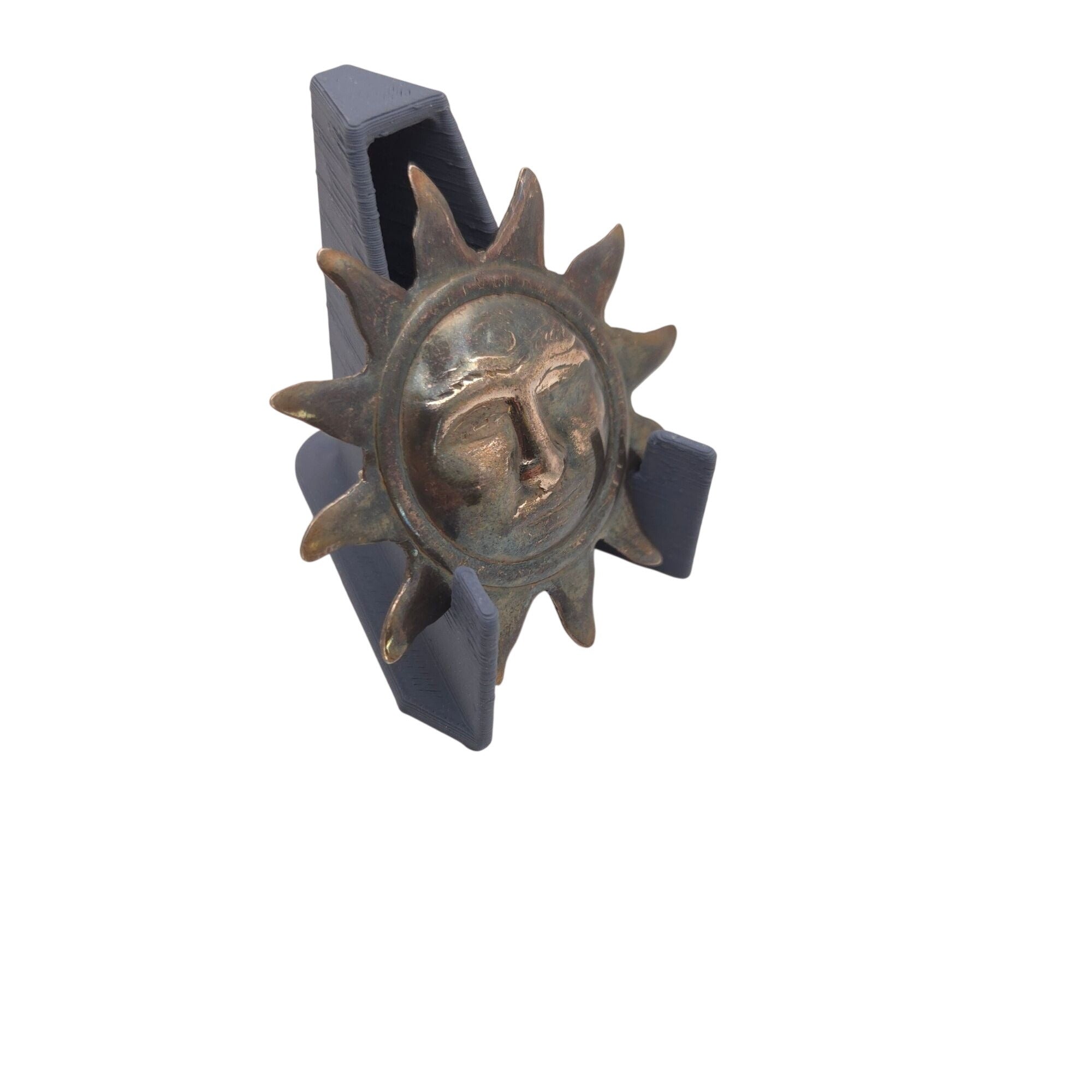 Vintage Taxco 925 Mexican Sterling Silver Sun Moon Face Smiling Pin Brooch 2.25"