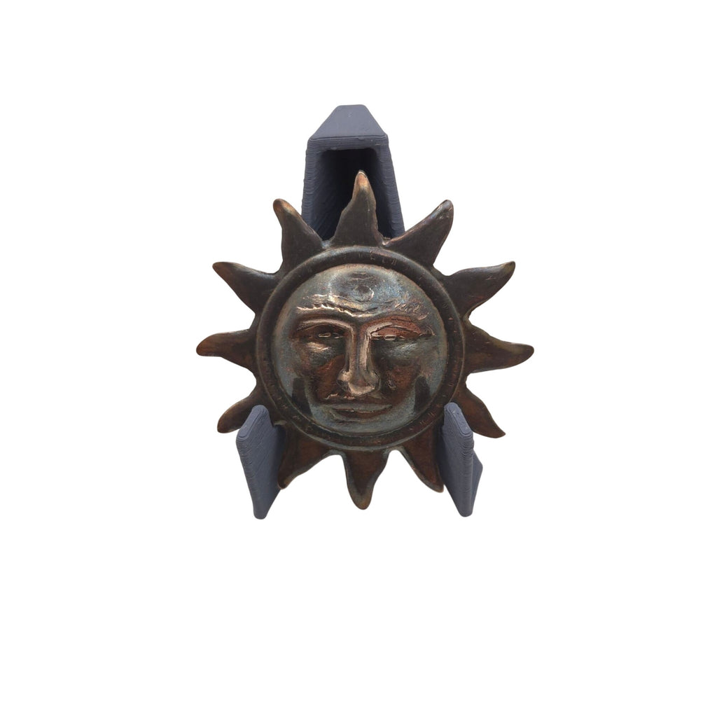 Vintage Taxco 925 Mexican Sterling Silver Sun Moon Face Smiling Pin Brooch 2.25"