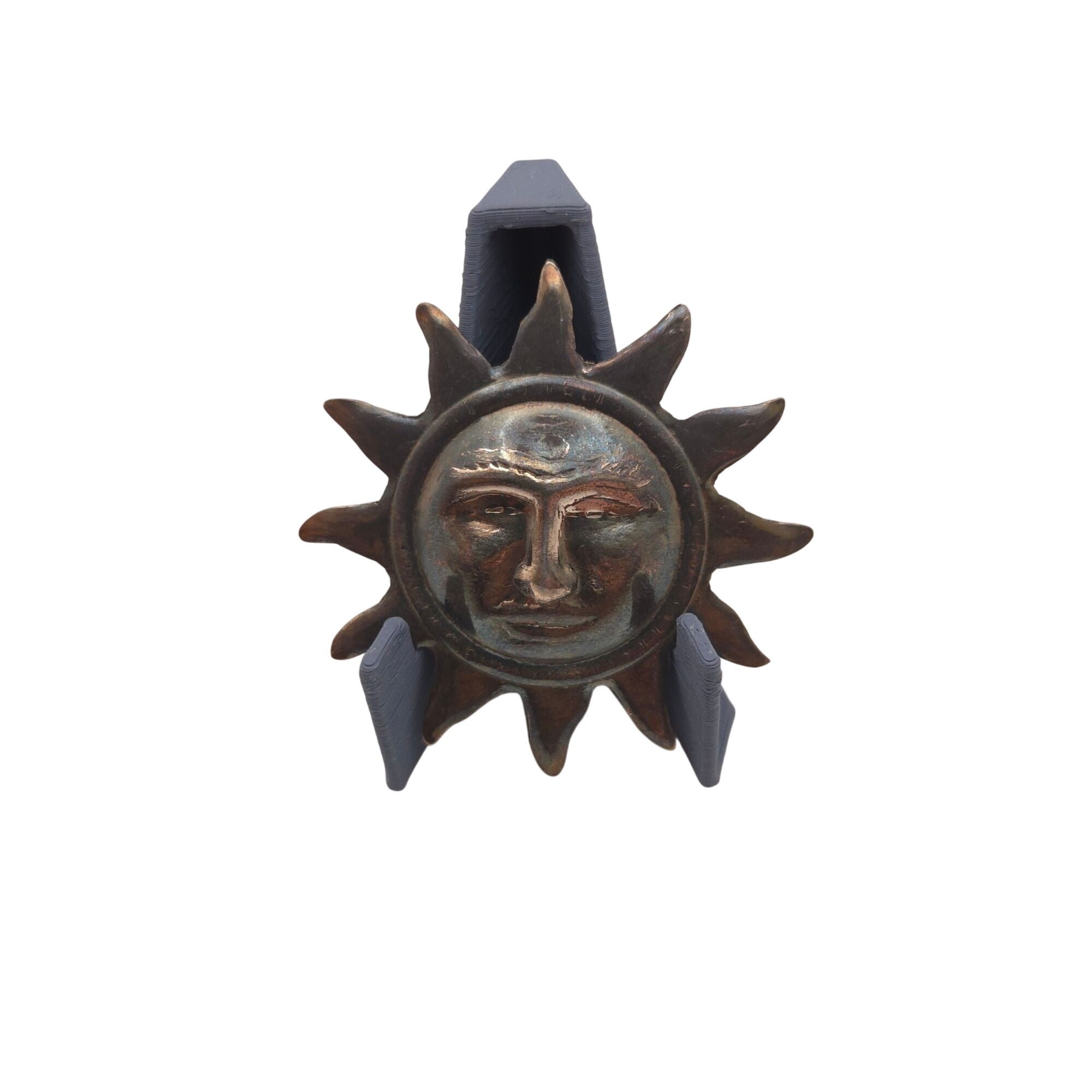 Vintage Taxco 925 Mexican Sterling Silver Sun Moon Face Smiling Pin Brooch 2.25"
