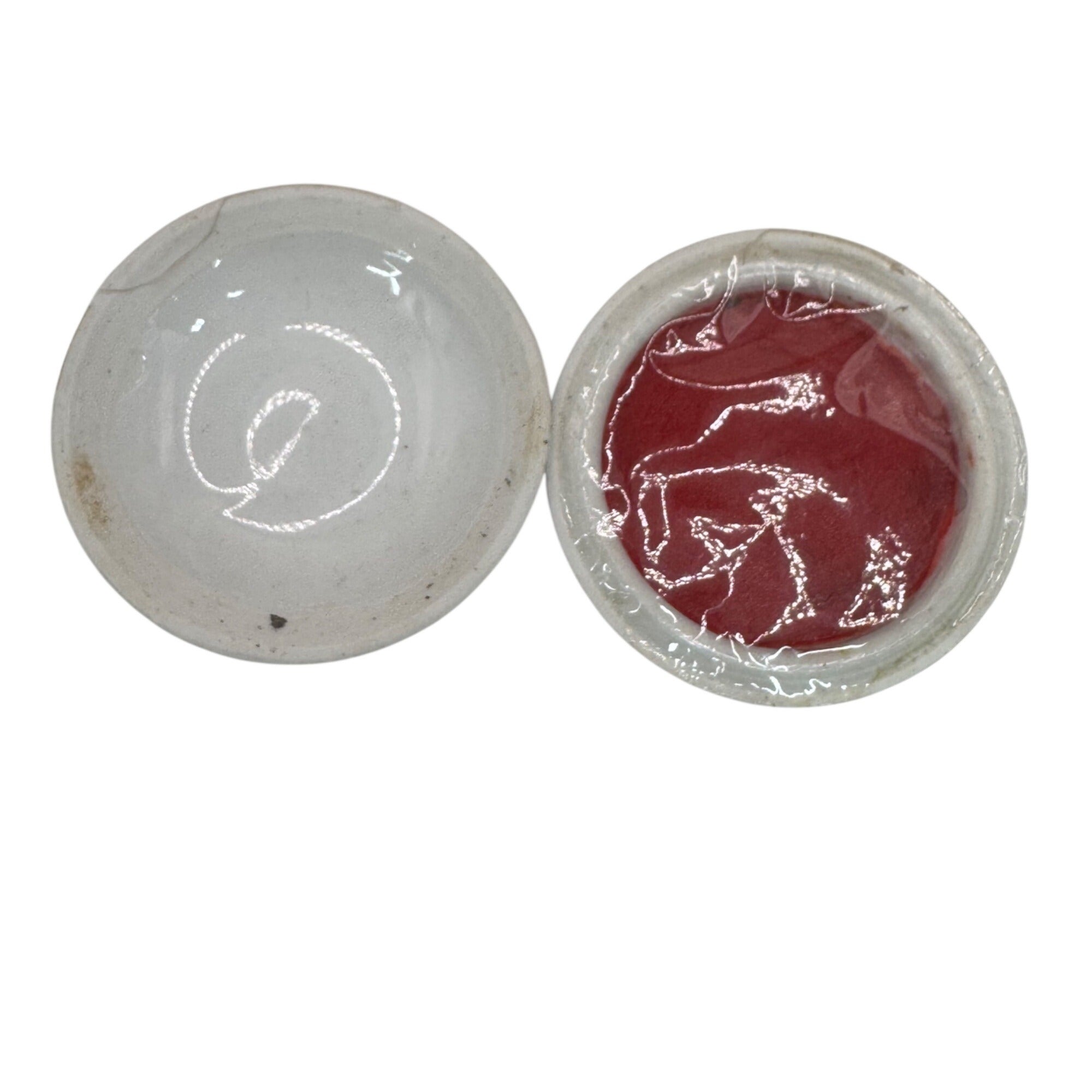 Vintage Blue & White Porcelain Dragon Inkstone Ink Red Seal Box Silk Lined Box