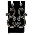 Brighton Silver-Tone Swirl Large Scroll Statement Dangle Post Earrings 2.25"