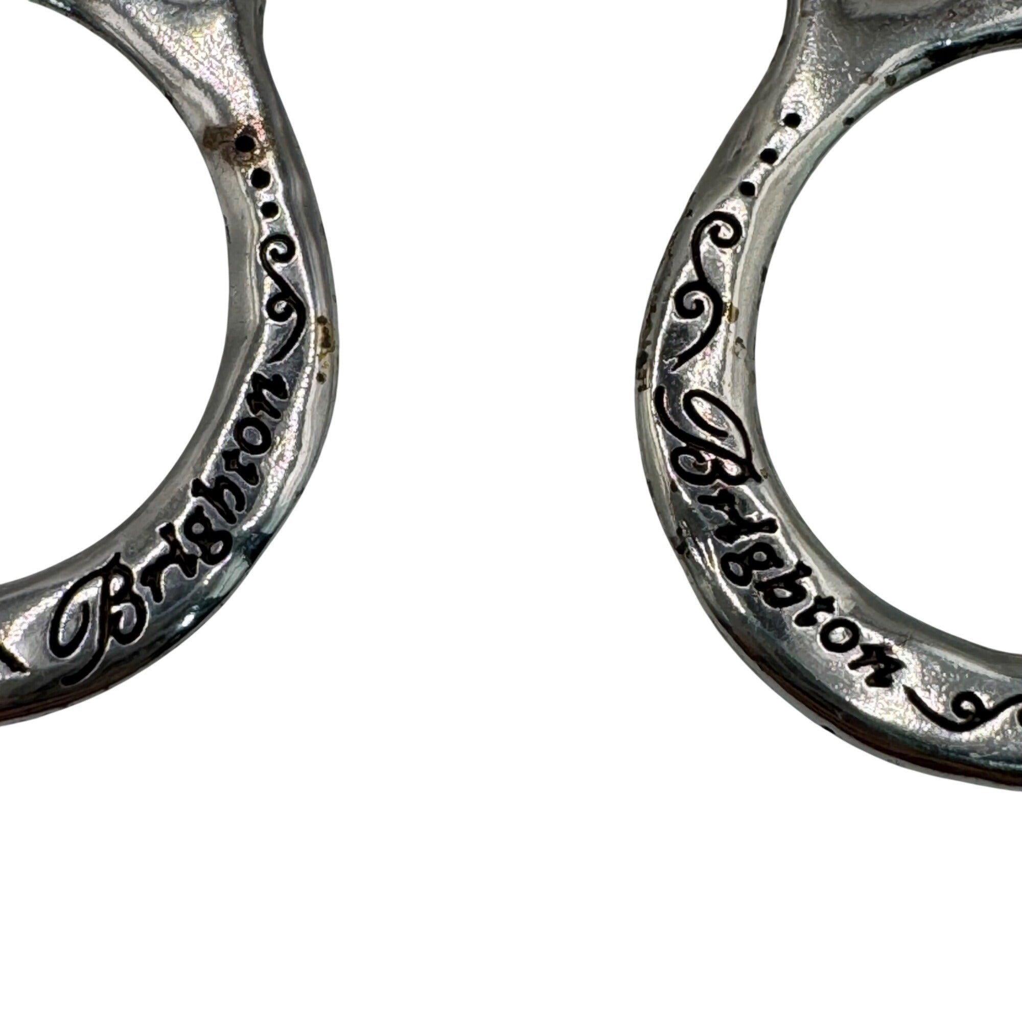Brighton Silver-Tone Swirl Large Scroll Statement Dangle Post Earrings 2.25"