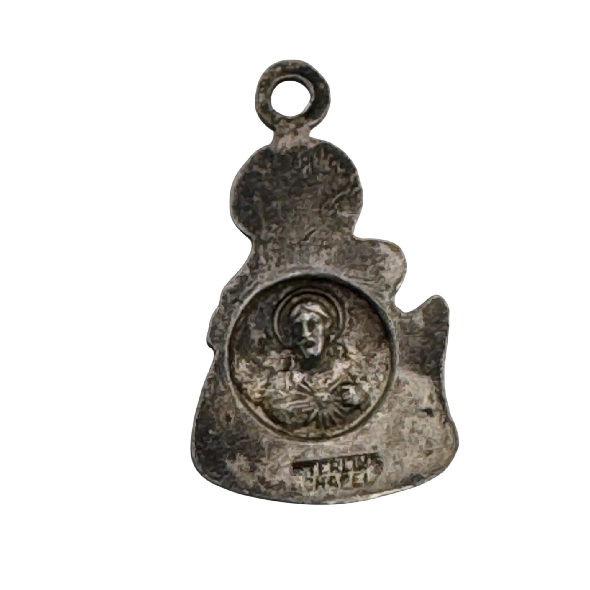 Our Lady of Perpetual Help Vintage Sterling Silver Religious Charm Pendant 1"