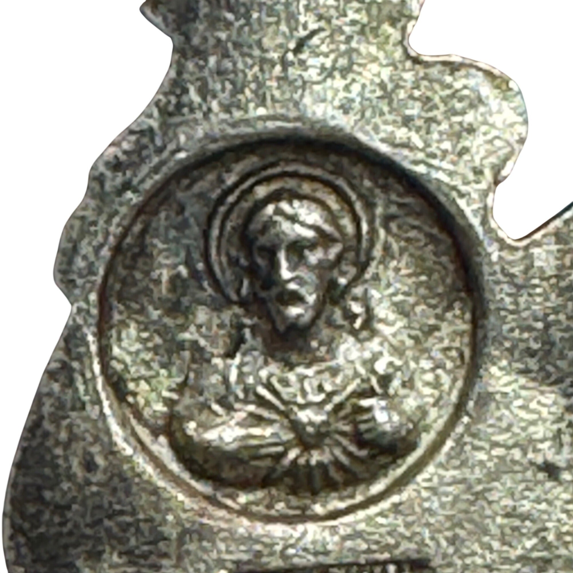 Our Lady of Perpetual Help Vintage Sterling Silver Religious Charm Pendant 1"
