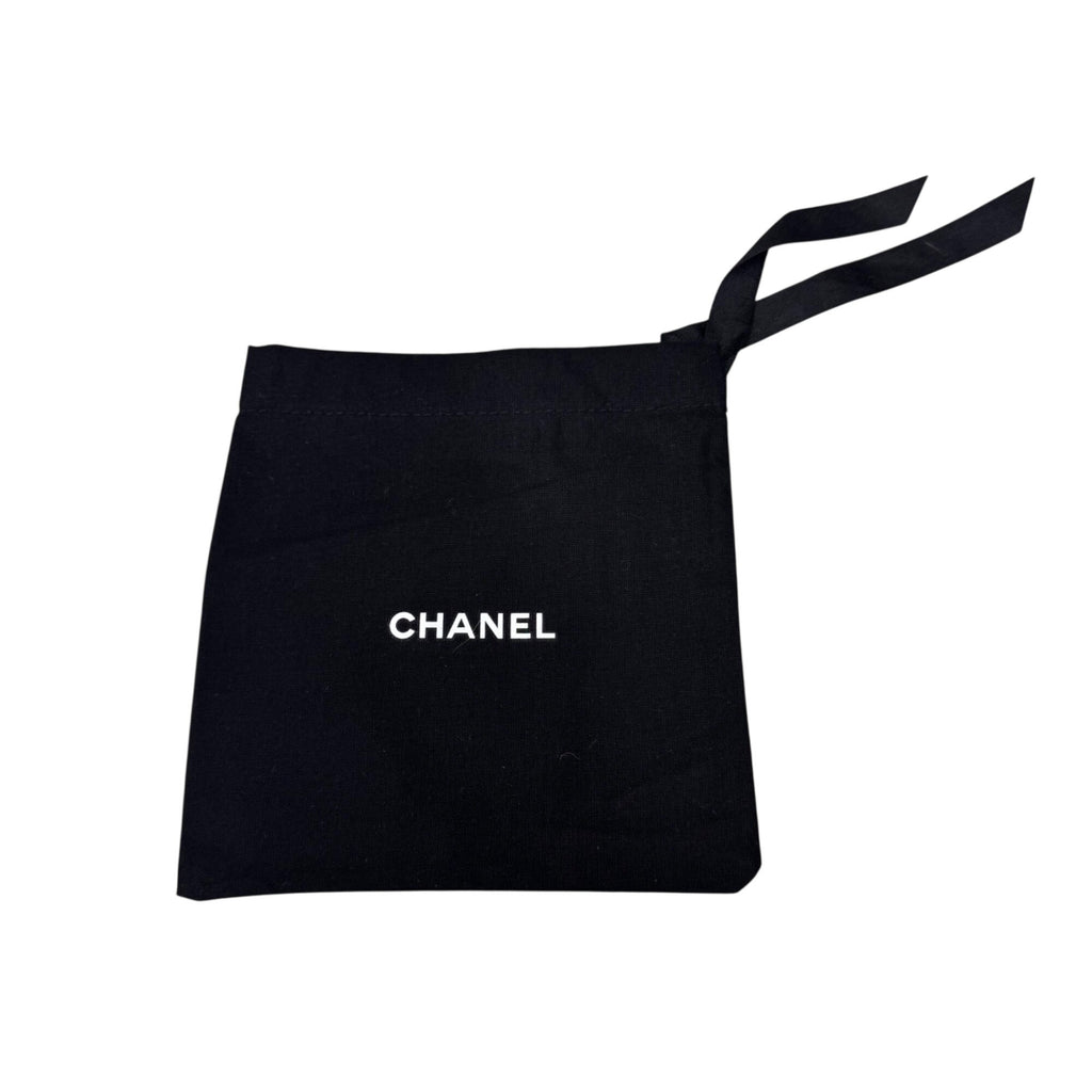 CHANEL 100% Authentic Small Black Jewelry Wallet Clutch Accessories Dust Bag 6"