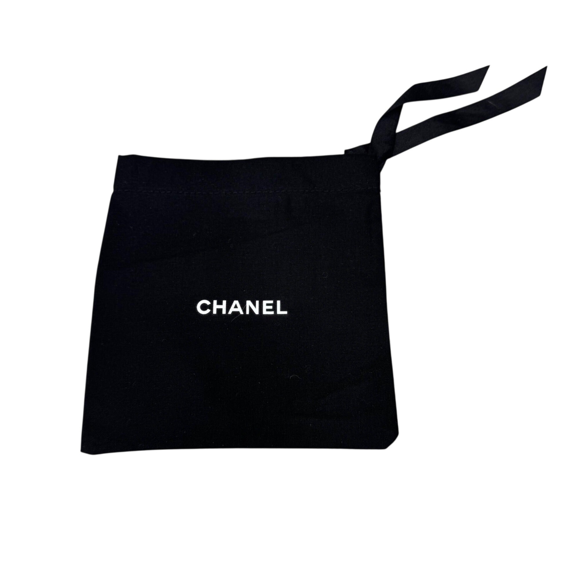 CHANEL 100% Authentic Small Black Jewelry Wallet Clutch Accessories Dust Bag 6"