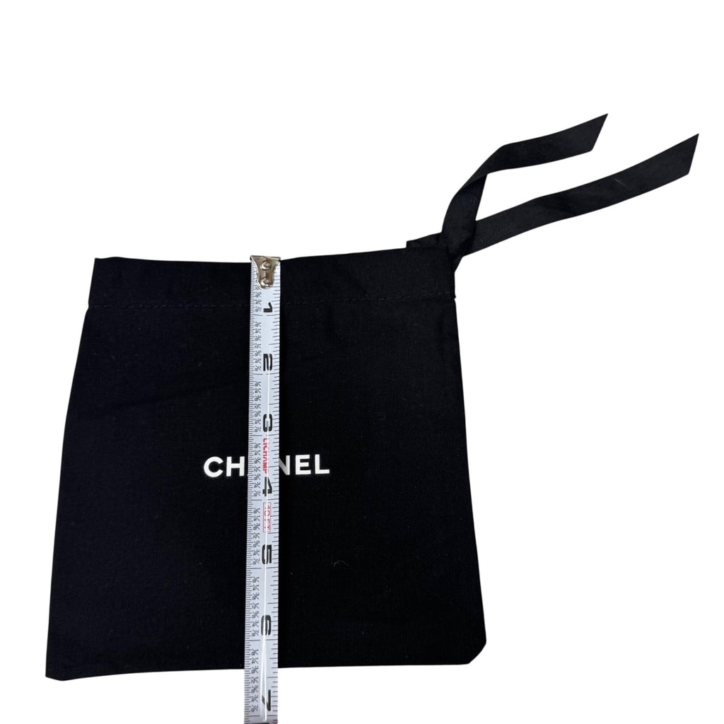 CHANEL 100% Authentic Small Black Jewelry Wallet Clutch Accessories Dust Bag 6"