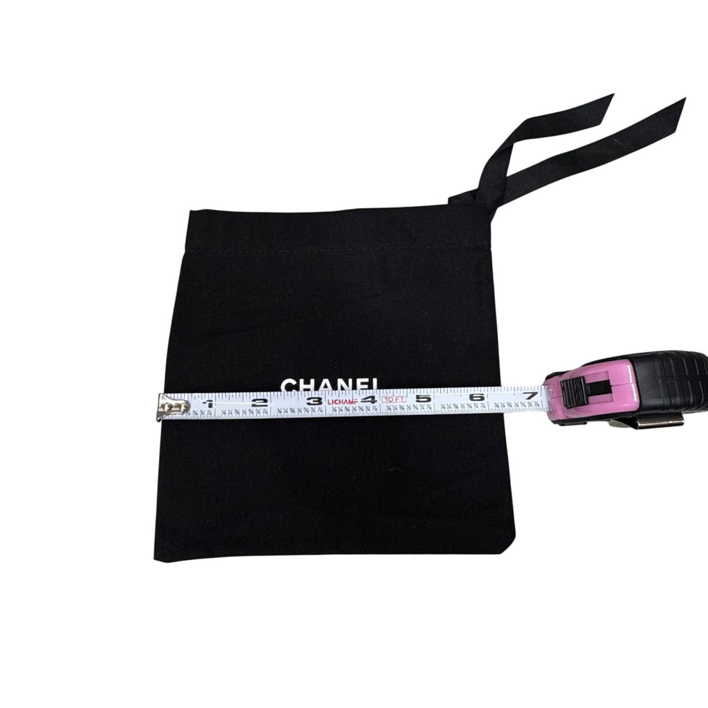 CHANEL 100% Authentic Small Black Jewelry Wallet Clutch Accessories Dust Bag 6"