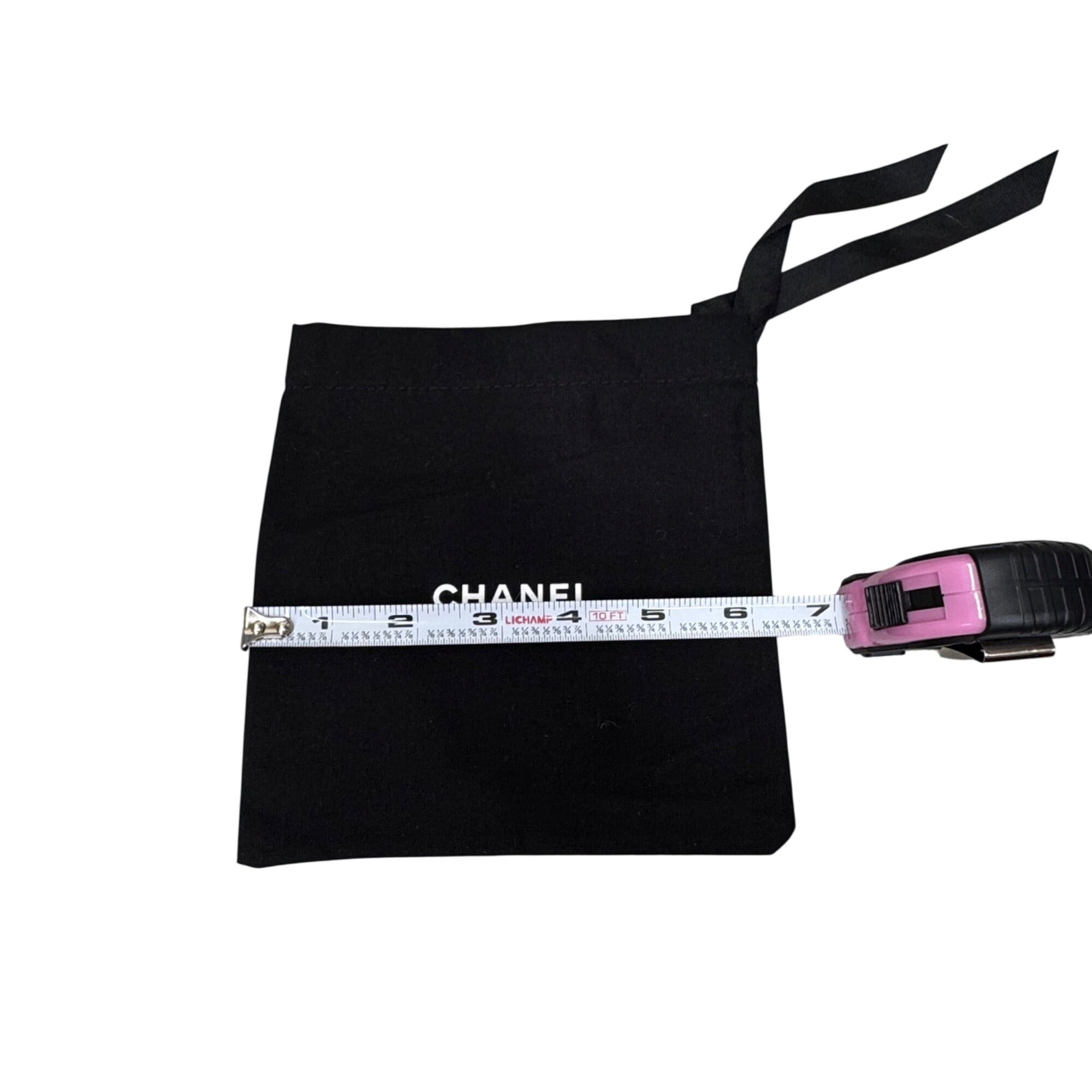 CHANEL 100% Authentic Small Black Jewelry Wallet Clutch Accessories Dust Bag 6"