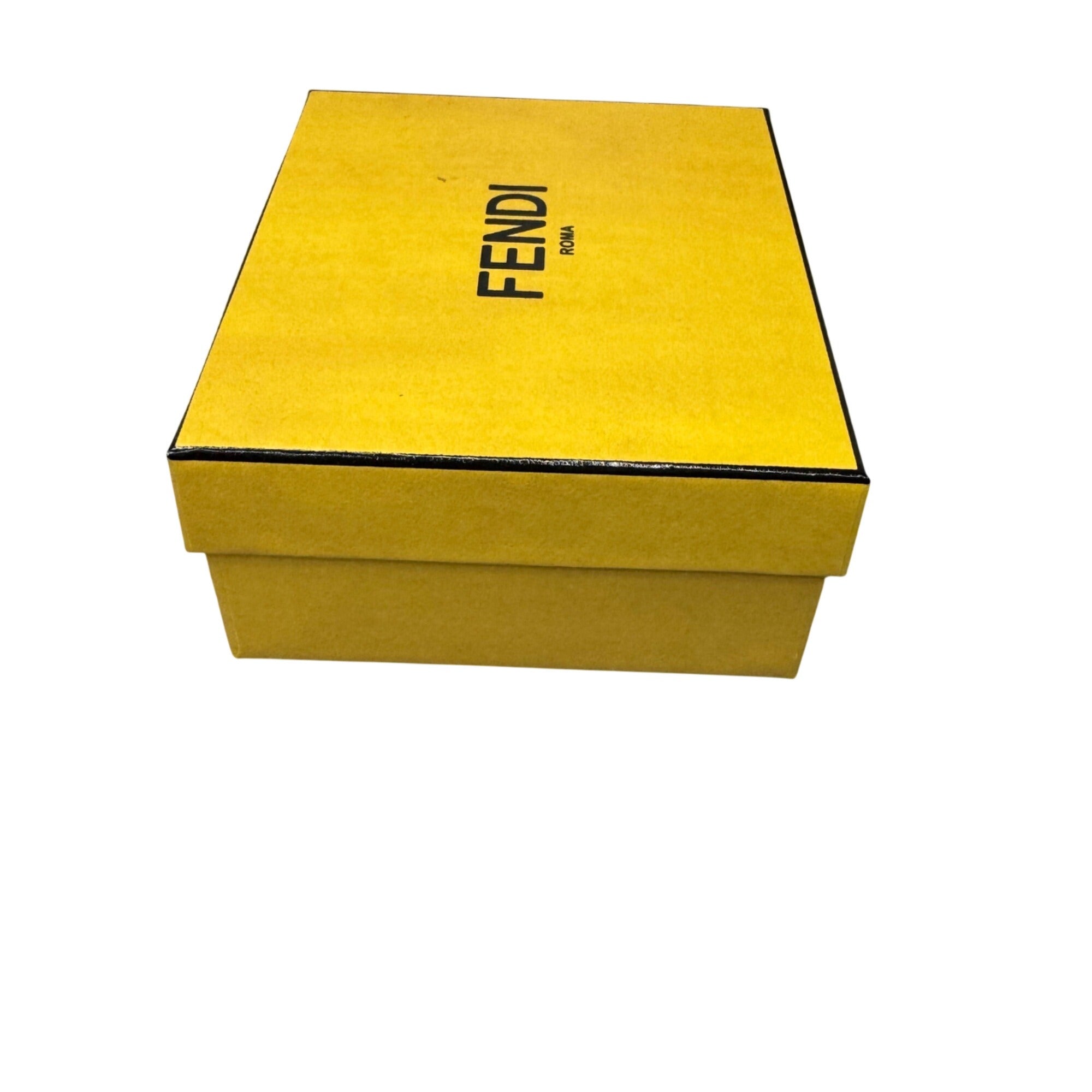 Fendi Yellow Gift Box 6x5x2 Storage Organizer Authentic Jewelry Bracelet Wallet