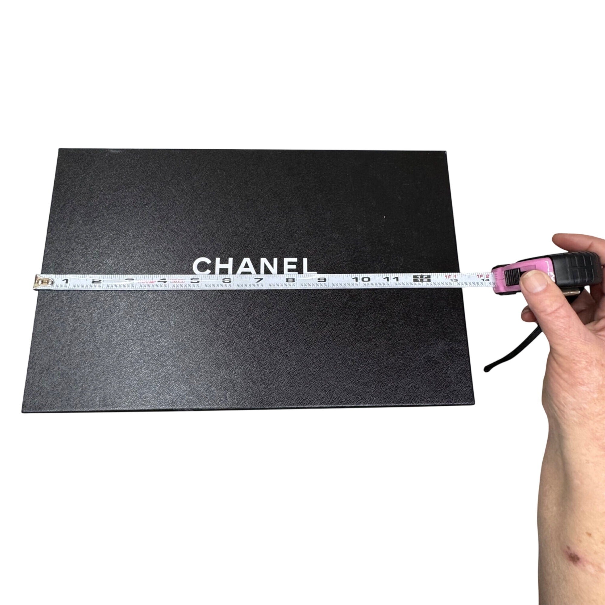Chanel Black Gift Storage Box With Lid Shoes Boots Sandals Authentic 13"x8.75”x6