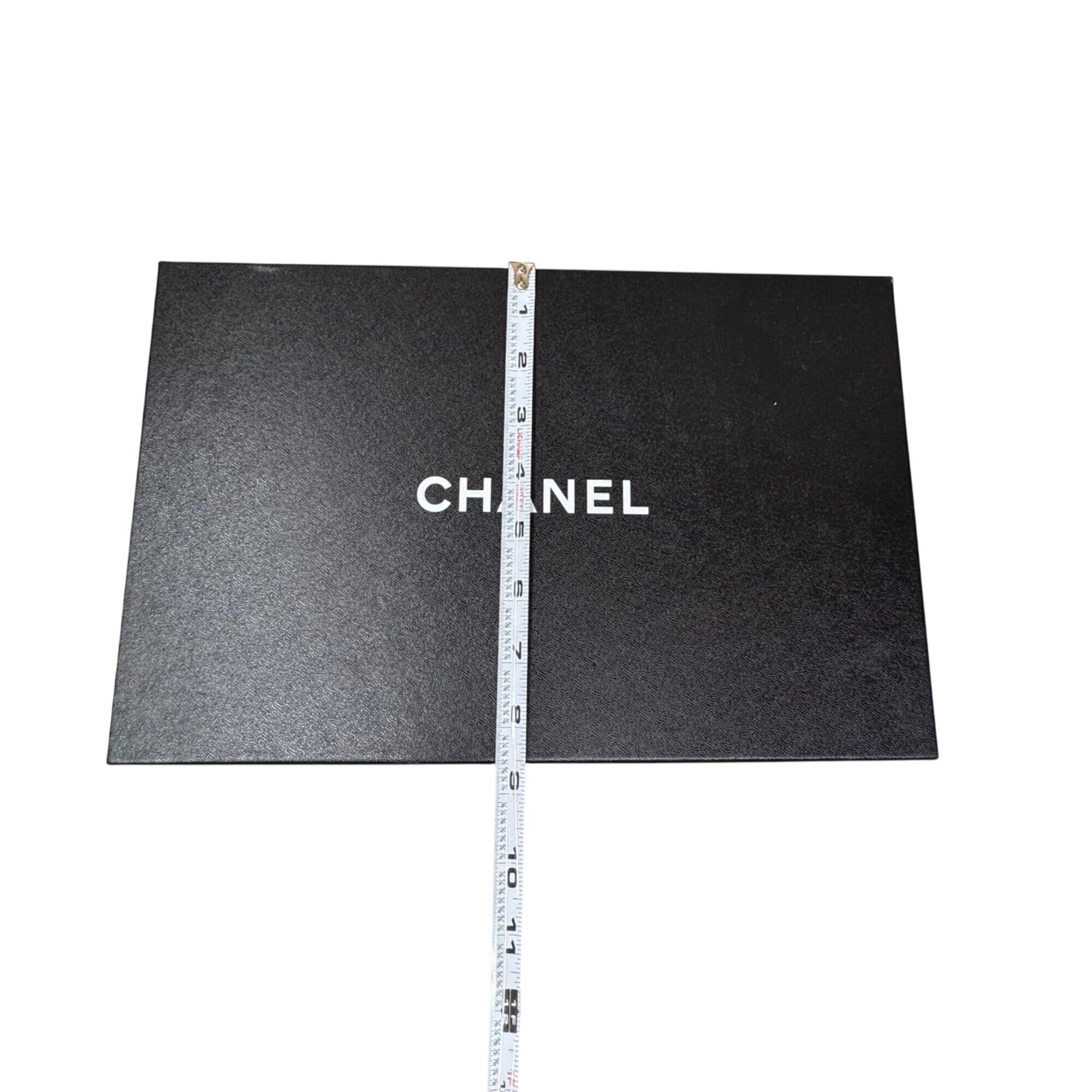 Chanel Black Gift Storage Box With Lid Shoes Boots Sandals Authentic 13"x8.75”x6