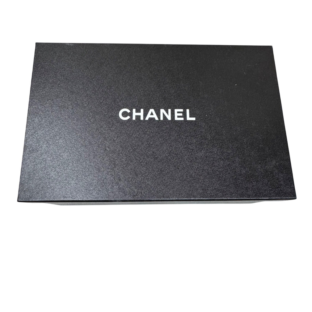 Chanel Black Gift Storage Box With Lid Shoes Boots Sandals Authentic 13"x8.75”x6