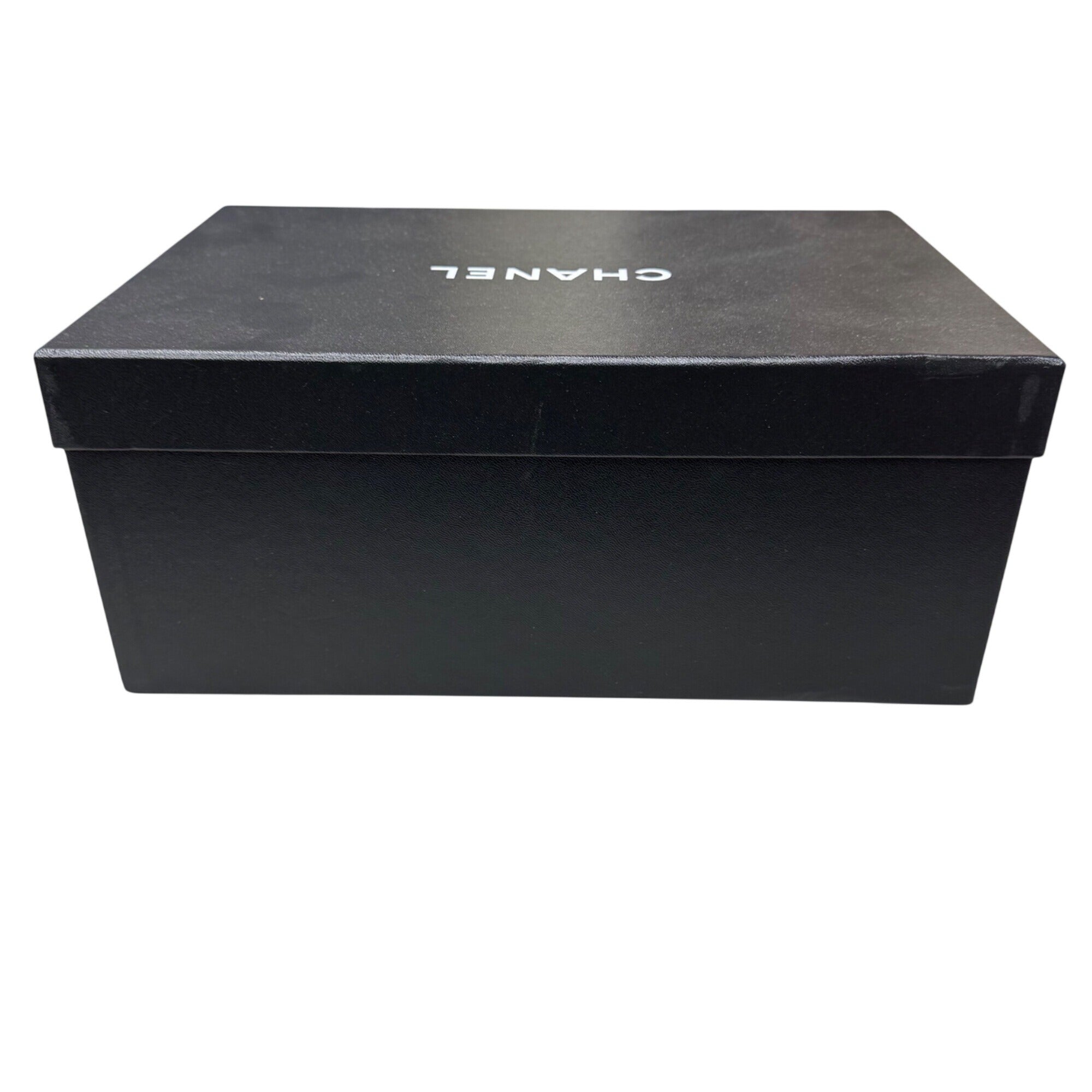 Chanel Black Gift Storage Box With Lid Shoes Boots Sandals Authentic 13"x8.75”x6