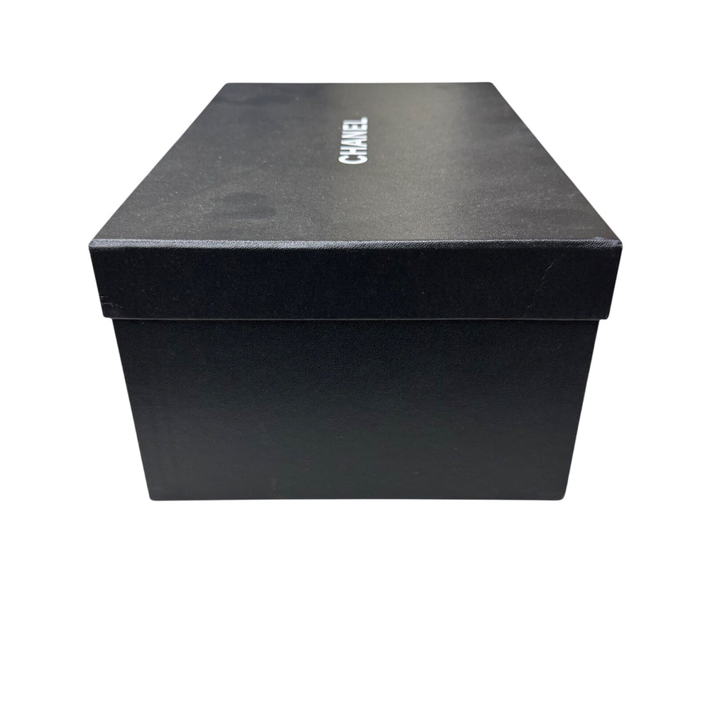 Chanel Black Gift Storage Box With Lid Shoes Boots Sandals Authentic 13"x8.75”x6