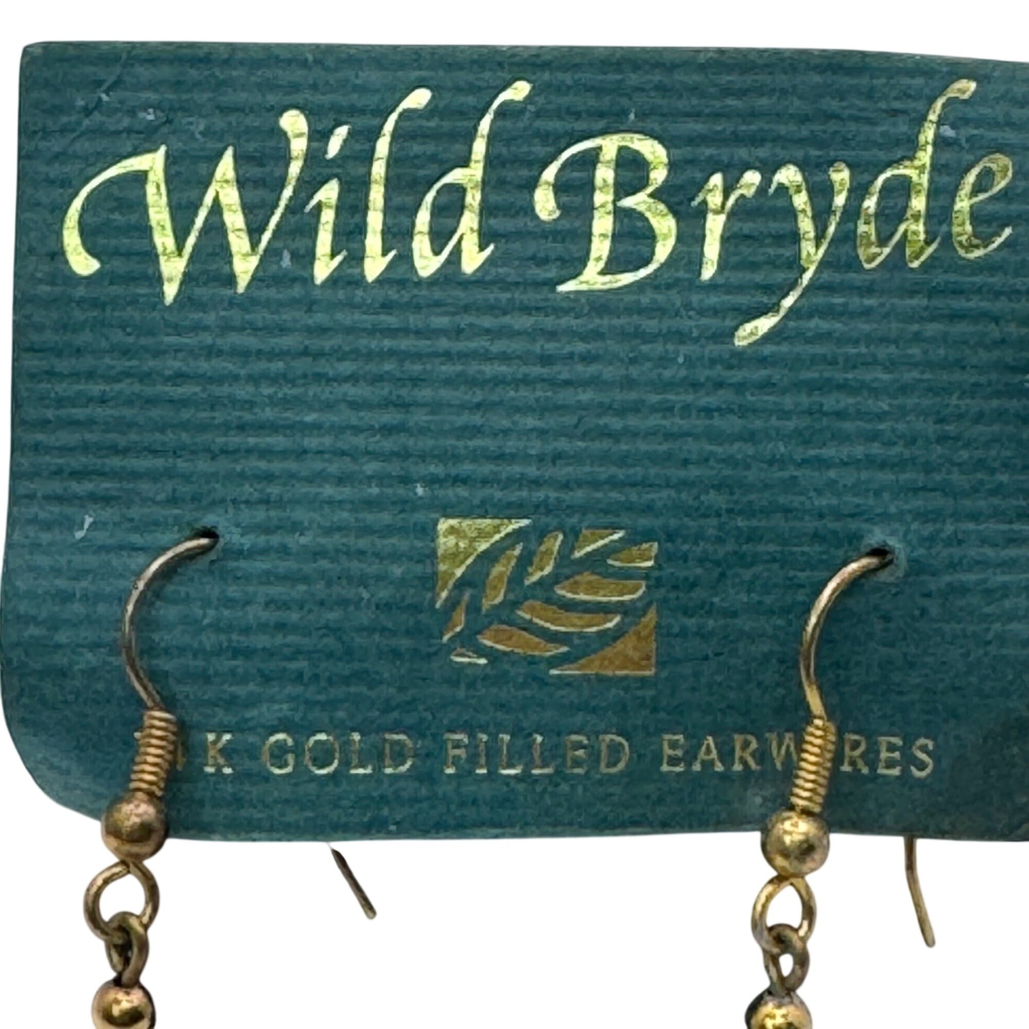 Wild Bryde 14K Gold Filled Cloisonné Dangle Earrings Floral Design Pink Green