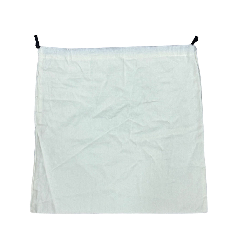 Fendi White Drawstring Dust Bag Logo 15.5" Square Storage Purse Handbag Cotton