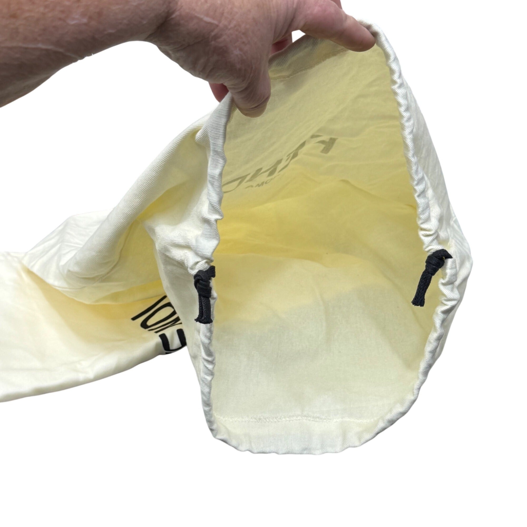 Fendi White Drawstring Dust Bag Logo 15.5" Square Storage Purse Handbag Cotton