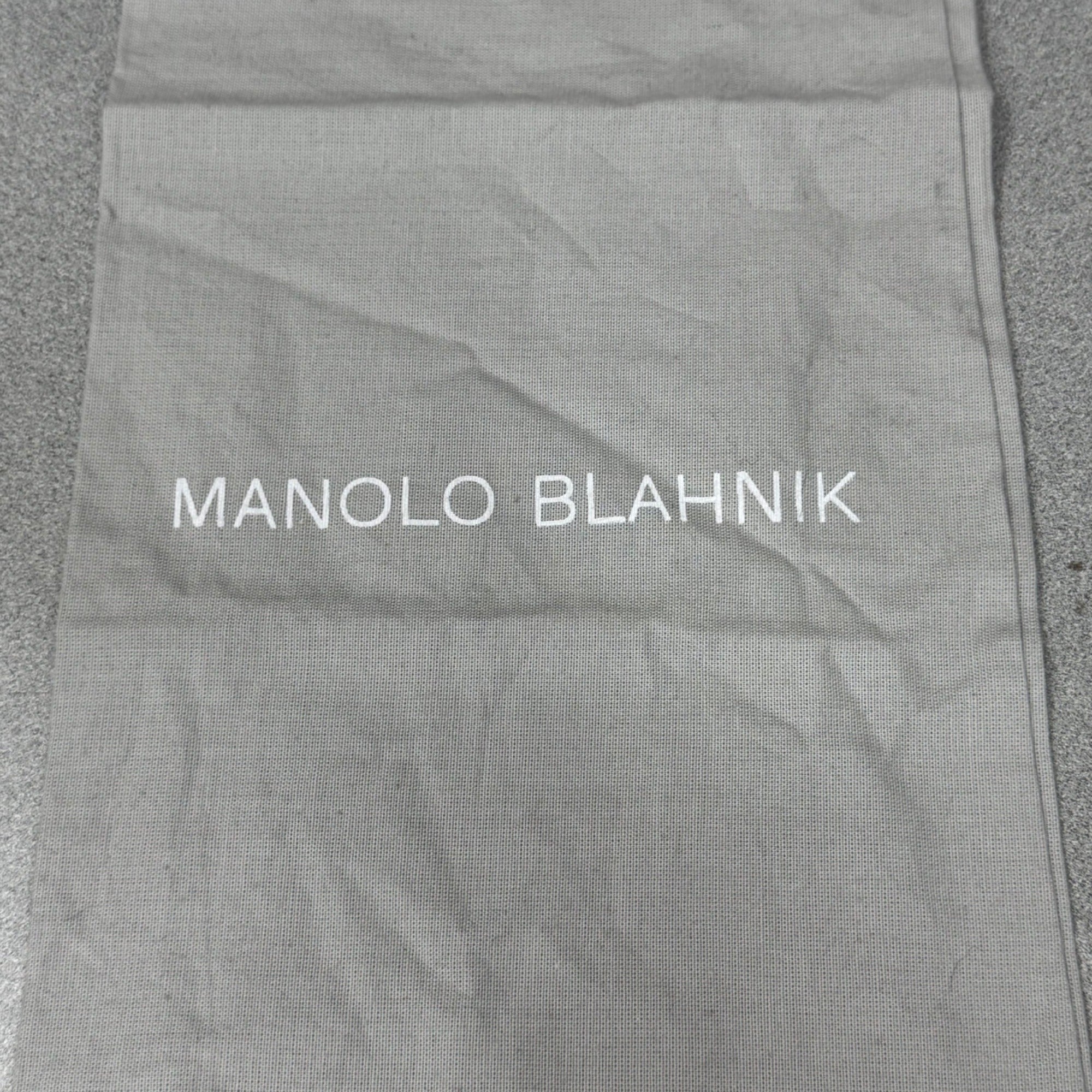 Manolo Blahnik Gray Shoe Dust Bag 15X8 Drawstring Closure Authentic Gift Storage