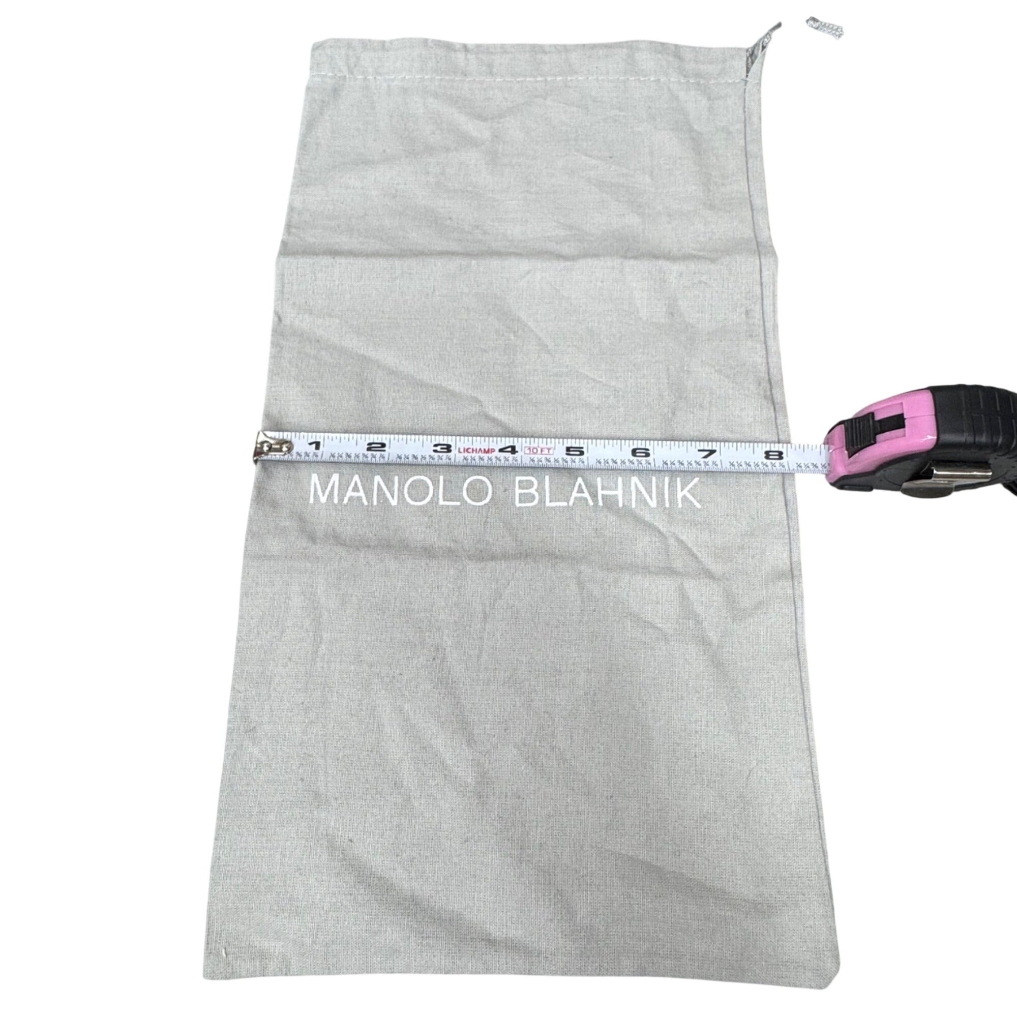 Manolo Blahnik Gray Shoe Dust Bag 15X8 Drawstring Closure Authentic Gift Storage