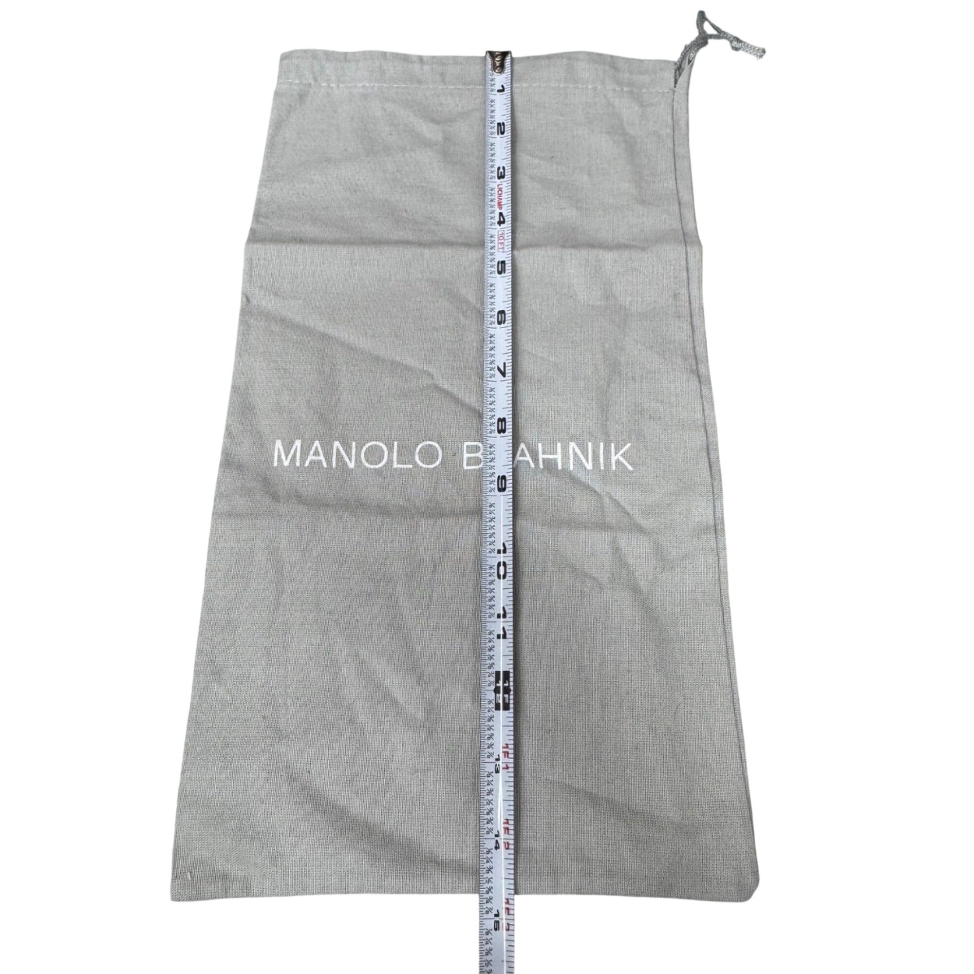 Manolo Blahnik Gray Shoe Dust Bag 15X8 Drawstring Closure Authentic Gift Storage