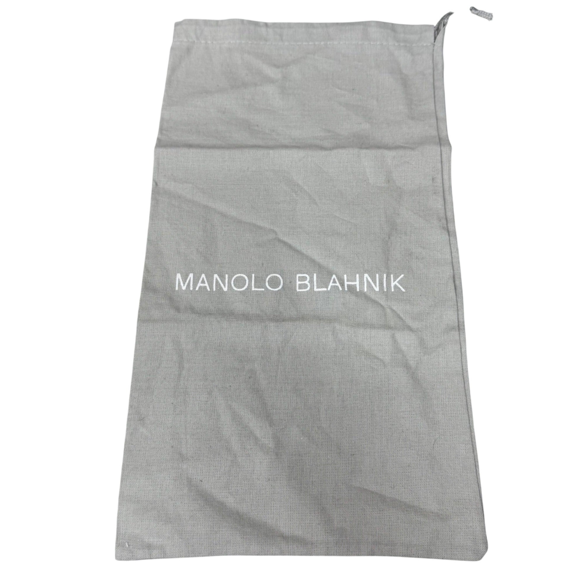 Manolo Blahnik Gray Shoe Dust Bag 15X8 Drawstring Closure Authentic Gift Storage
