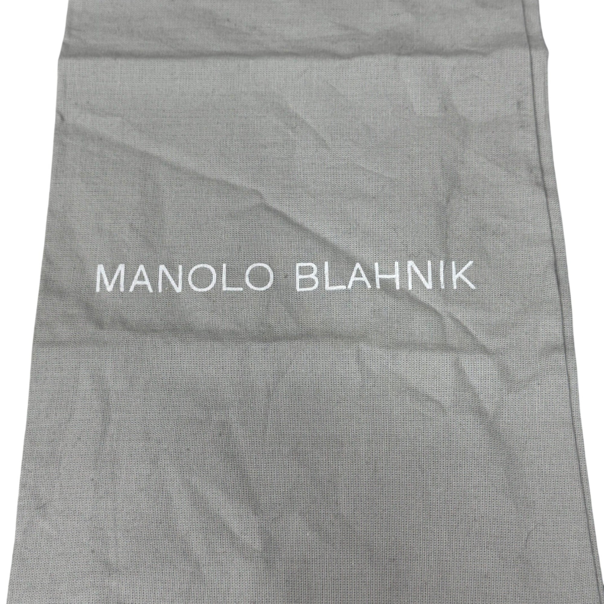 Manolo Blahnik Gray Shoe Dust Bag 15X8 Drawstring Closure Authentic Gift Storage