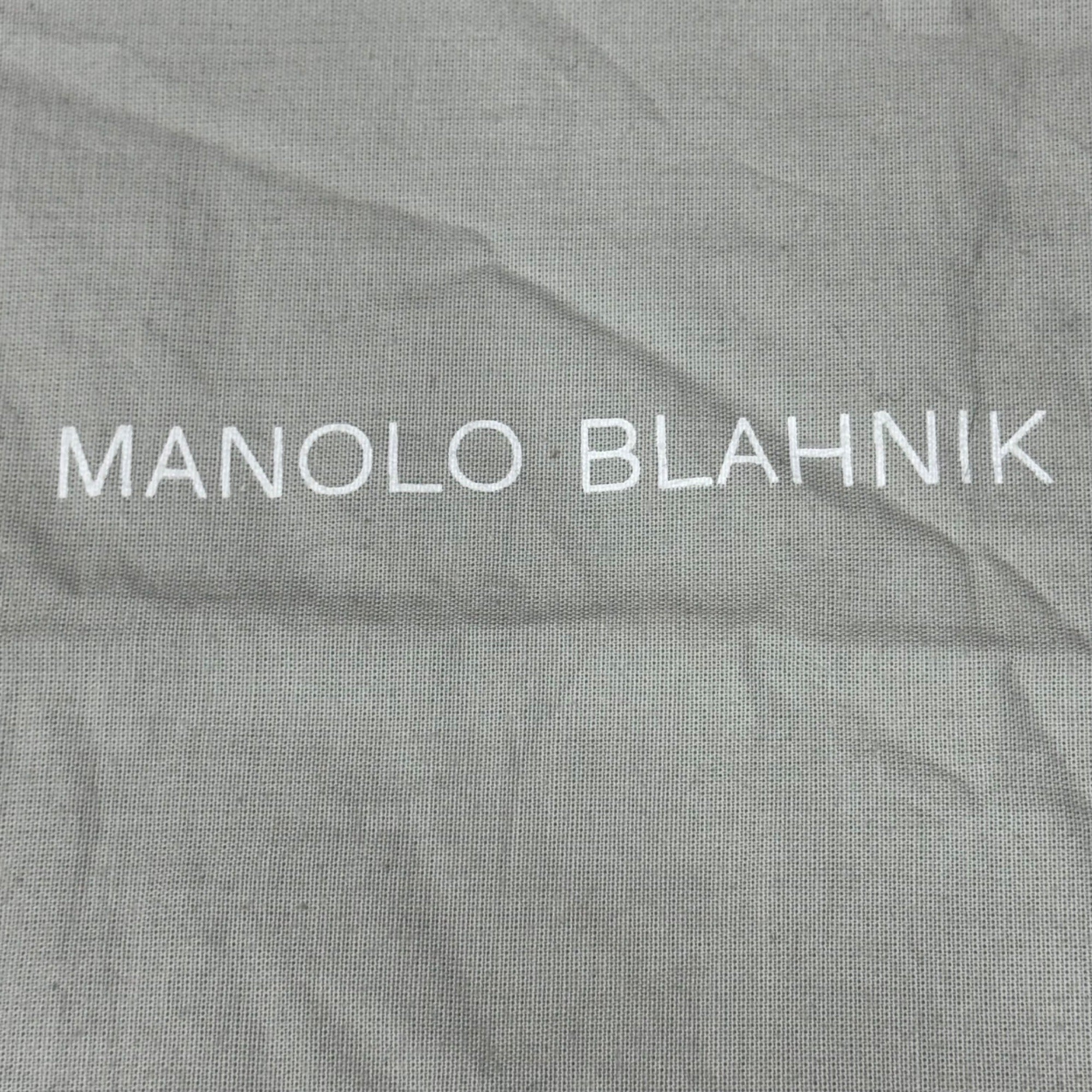 Manolo Blahnik Gray Shoe Dust Bag 15X8 Drawstring Closure Authentic Gift Storage