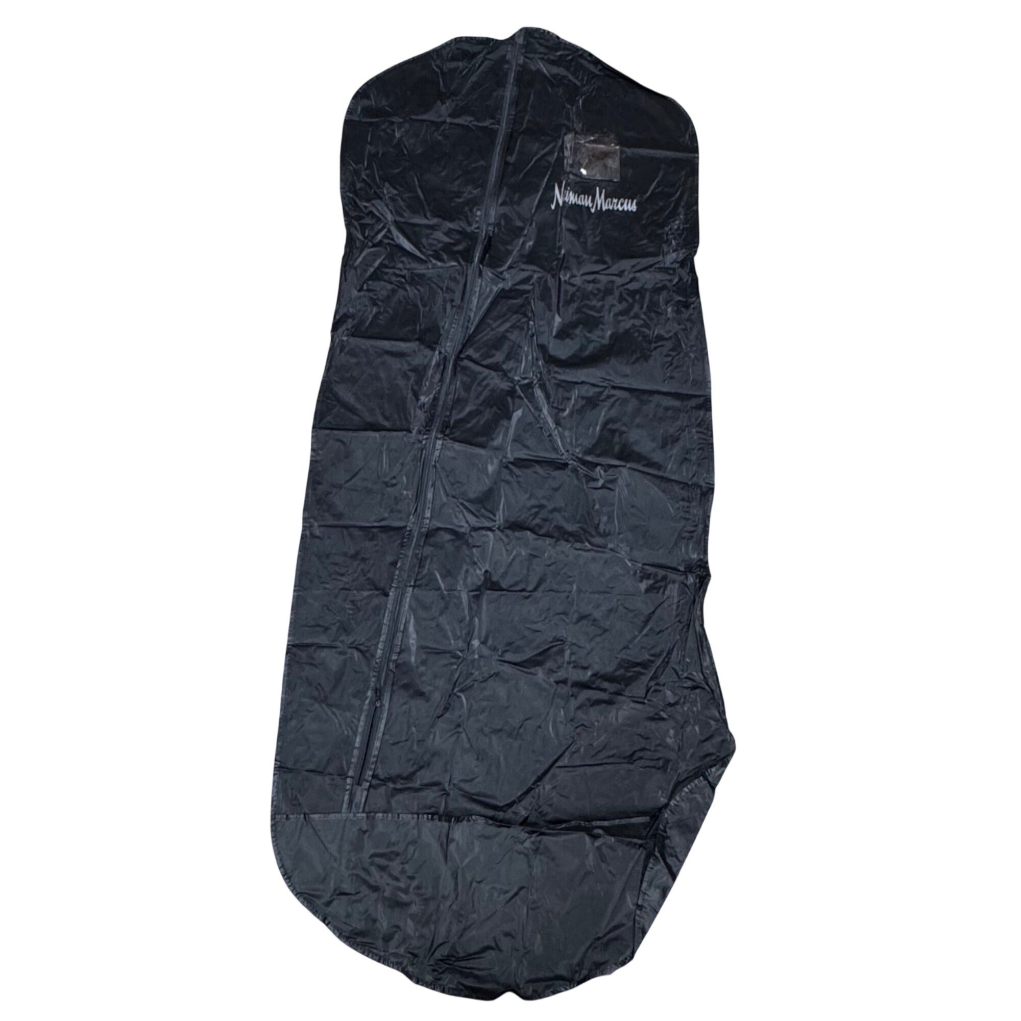 Neiman Marcus Black Nylon Garment Bag Zipper & Transparent ID Pocket 54.5" x 22"