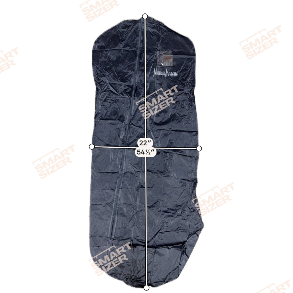 Neiman Marcus Black Nylon Garment Bag Zipper & Transparent ID Pocket 54.5" x 22"