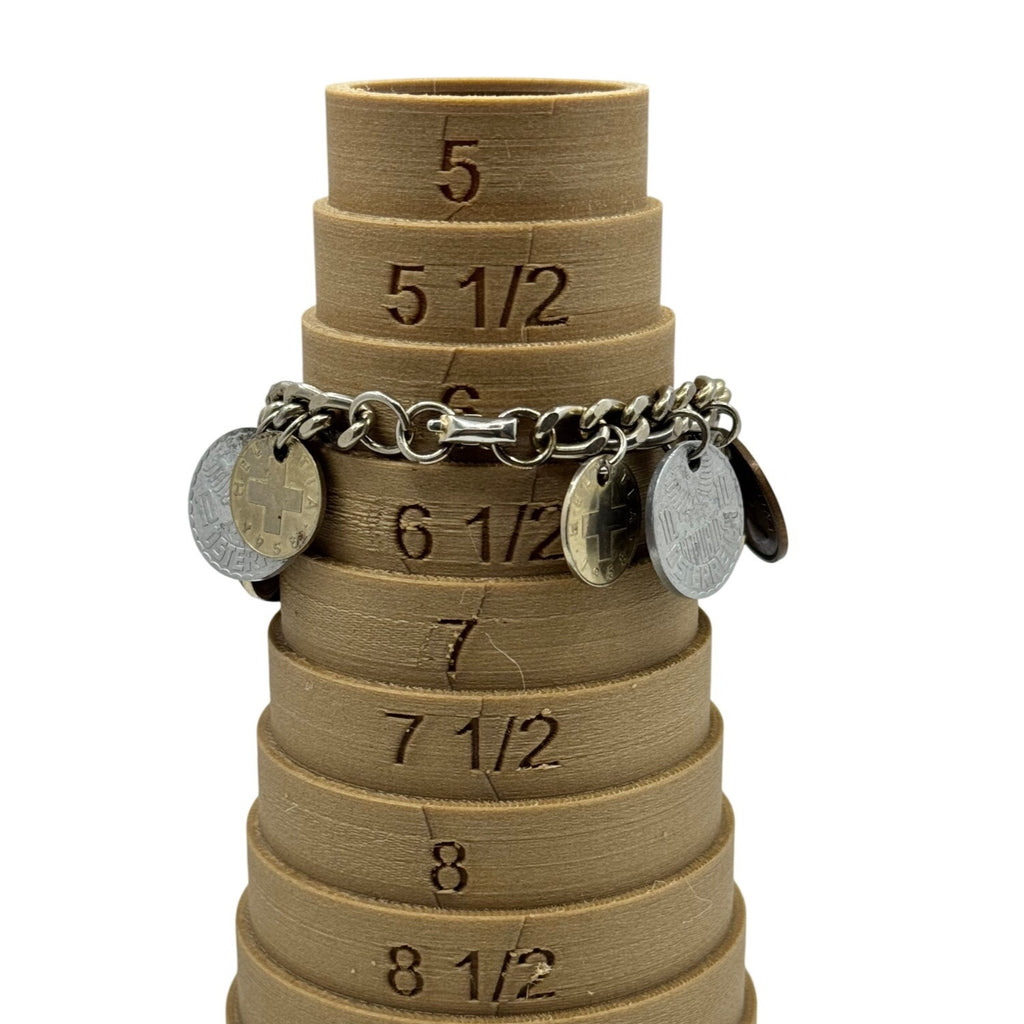 Real World Coin Bracelet VTG 50’s 15 Coins Europe Africa Asia Mexico Charm 7”