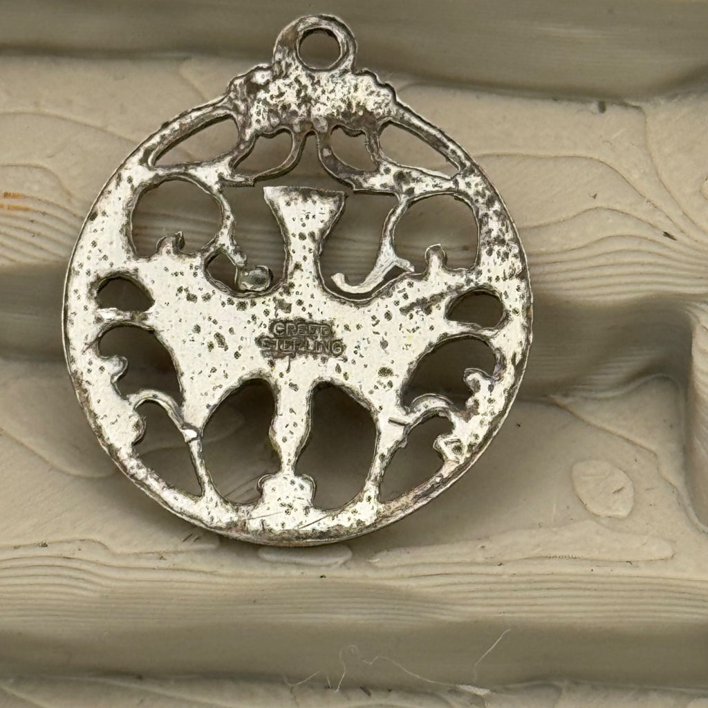 Catholic Bishop's CREED Sterling Holy Spirit Confirmation Rosary Medal Pendant